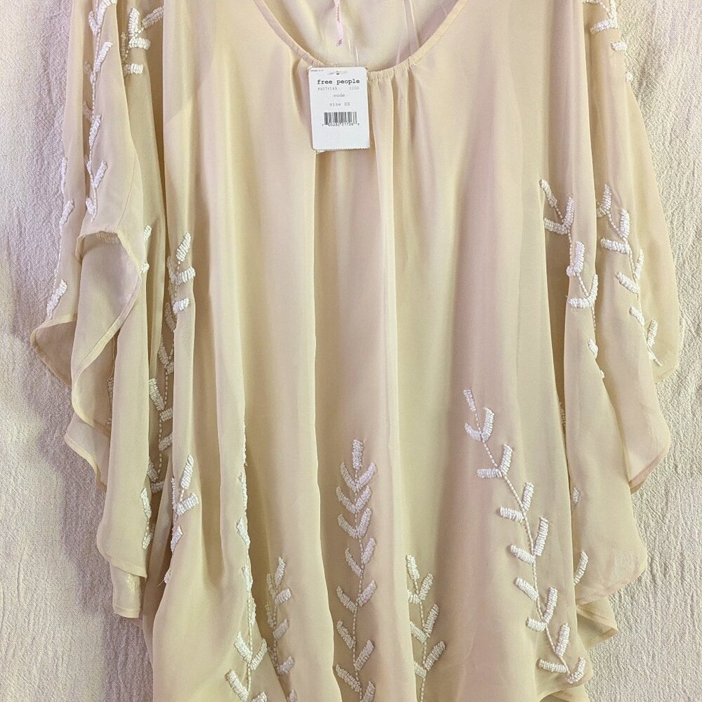 Free People Nude Beaded Dress XS